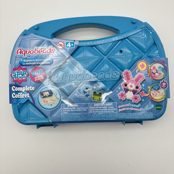 Epoch Other - NEW Aquabeads Beginners Carry Case Craft Set Star Beads 900 Beads. Sealed.